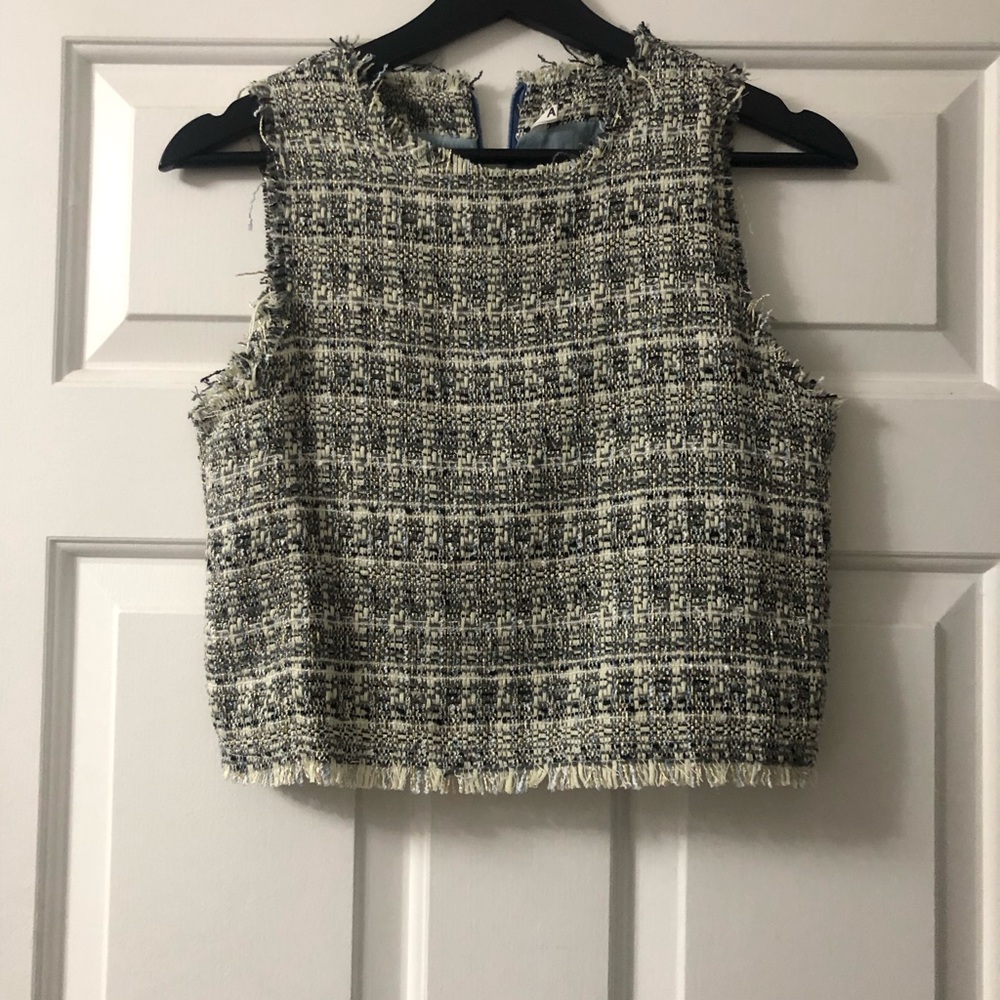 Tweed crop tank top